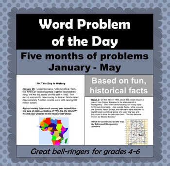 Preview of Word Problem of the Day - Five Month Bundle, January - May