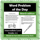 Word Problem of the Day - March - Intermediate Level