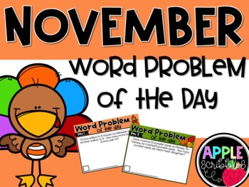 Preview of Word Problem of the Day - NOVEMBER