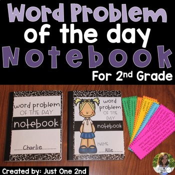 Preview of Word Problem of the Day Notebook for 2nd Grade