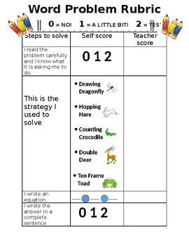 Preview of Word Problem of the Day Rubric