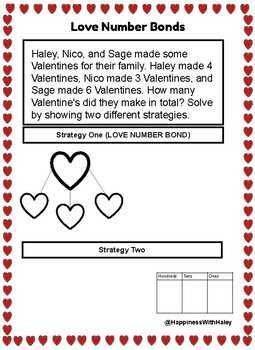 Preview of Word Problem to use with your Love Number Bond