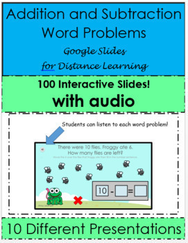 Preview of Word Problem with Audio Google Slides for Distance Learning 