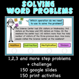 Word Problems, 1,2,3, and more steps, print and digital ca