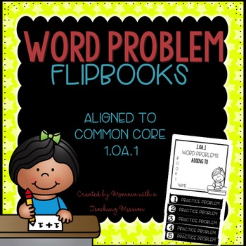 Preview of Word Problems 1.OA.1 Adding To Mini Flip Book Foldable