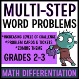 Multistep Word Problems Second and Third Grade (Zombie Set!)