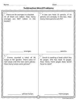 Two Digits Addition And Subtraction Word Problems With Regrouping