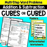 CUBES Math Strategy Worksheets for Multi-Step Addition and Subtraction