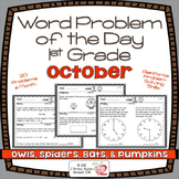Word Problems 1st Grade, October, Spiral Review