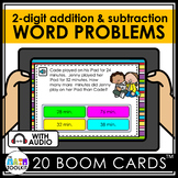 Word Problems 2 Digit Addition and Subtraction BOOM Cards