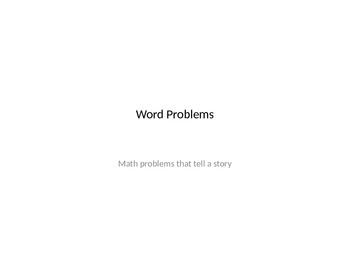 Preview of Word Problems