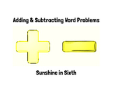 Word Problems-Adding/Subtraction/Multiple Step