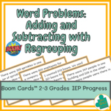 Word Problems Adding and Subtracting with Regrouping Boom Cards™