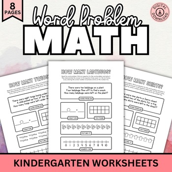 Preview of Word Problems Addition and Subtraction Math Worksheets