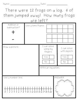 Preview of Word Problems - Addition and Subtraction within 20