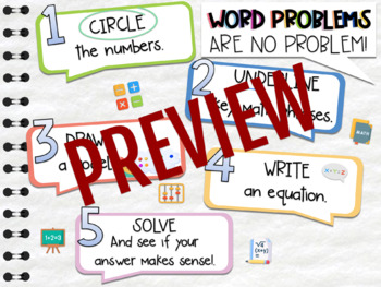 Preview of Word Problems Anchor Chart