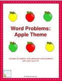 Word Problems: Apple Theme (First Grade)