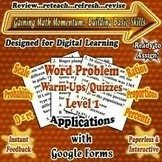 Word Problems - Applications - GOOGLE FORMS Math Warm-Ups/
