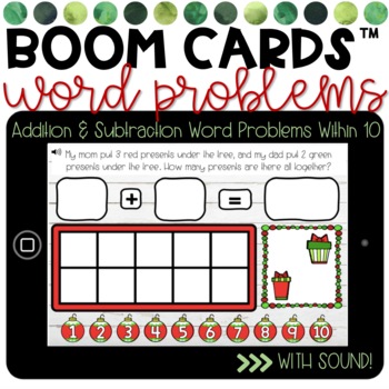 Preview of Word Problems | BOOM Cards | Distance Learning | December