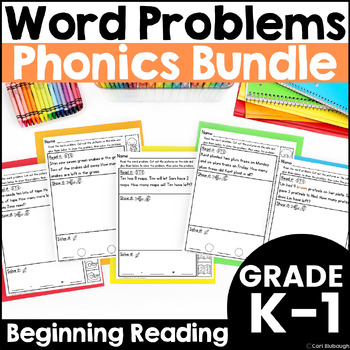 Preview of Word Problems Bundle - Addition and Subtraction Practice with Phonics Patterns