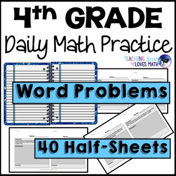 Word Problems Daily Math Review 4th Grade Bell Ringers Warm Ups Tpt