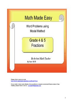 Preview of Word Problems Grade 4 & 5 Fraction - Model Method
