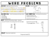 Word Problems Graphic Organizer with Example