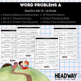 1st Grade Word Problems: Mixed Addition/Subtraction