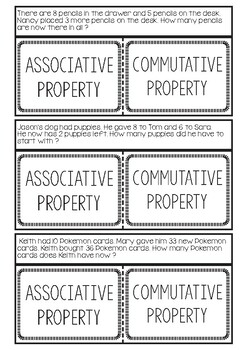 Preview of Word Problems Interactive Notebook- Commutative and Associative Properties