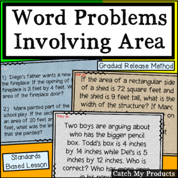 Preview of Area Word Problems for PROMETHEAN Board