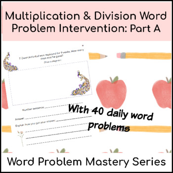 Preview of One Step Word Problem Intervention with Multiplication & Division Facts