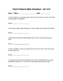 Word Problems Math Worksheet / Math Practice Workbook