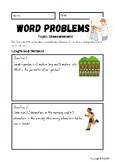 Word Problems, Measurement worksheets (20 problems) card