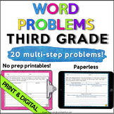 3rd Grade Two Step Word Problems All Operations Multiplica