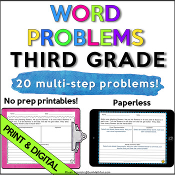 Preview of Two Step Word Problems Multiplication Division Addition Subtraction 3rd Grade