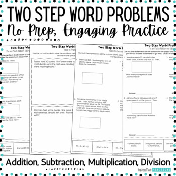 Preview of Two Step Word Problem Worksheets - Multi Step Word Problems, All Operations