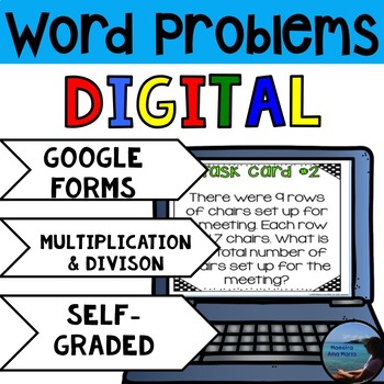 Preview of Word Problems Multiplication and Division for Google Classroom Distance Learning