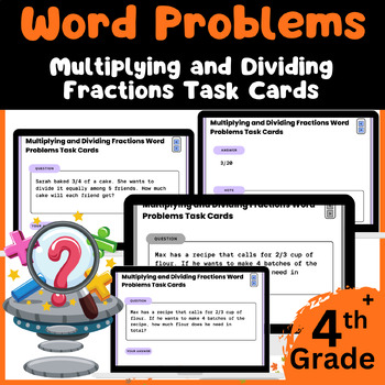 Preview of 40+ Word Problems: Multiplying and Dividing Fractions Task Cards