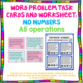 Word Problems | NO NUMBERS | All Operations