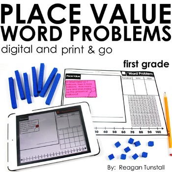 Preview of Word Problems Place Value First Grade