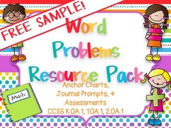 Preview of Word Problems Resource Pack: Anchor Charts, Practice, Assessments SAMPLE FREEBIE