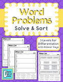 Word Problems Solve & Sort Worksheets