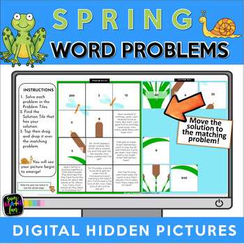 Preview of Word Problems | Spring Hidden Pictures | Digit Fidget | Google Slides™