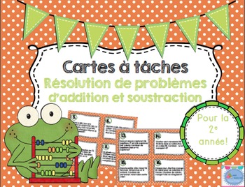 Preview of Word Problems Task Card French/ Les cartes à tâches Résolution de problèmes