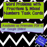 Word Problems Task Cards All Operations Fractions Mixed Nu