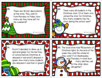 Word Problem Task Cards -- Christmas Theme by Jollymum - Timea Turai
