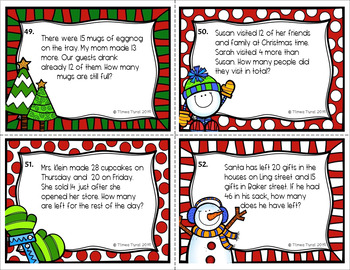 Word Problem Task Cards -- Christmas Theme by Jollymum - Timea Turai