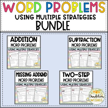 Preview of Word Problems Using Multiple Strategies Printable BUNDLE