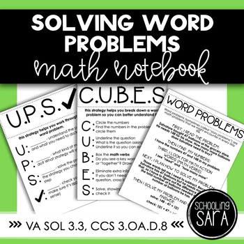 Preview of Basic Operations & Word Problems Math Notebook | VA SOL 3.3 | Digital & Print