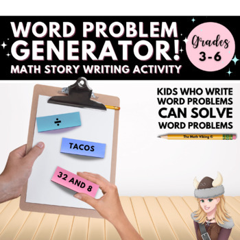 Preview of Word Problem Generator Activity! Math Story Starter Center Mixed Operations 3-6